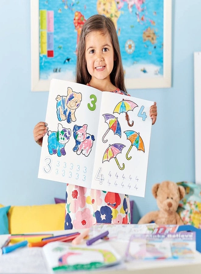 Outer Space + Animals + 1 to 20 Numbers Sticker Colouring Book - 3 to 7 Years 3 pieces