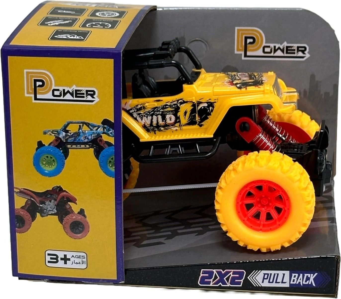 Pullback Stunt Off Roader - Yellow 3 Years