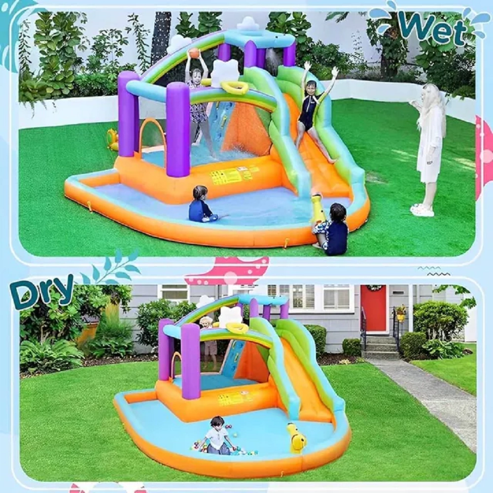 Water Fun Inflatable Playhouse - Slide Splash Pool