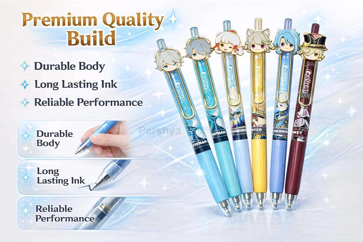 Anime Gel Pen Set - 6 Pcs 0.5mm
