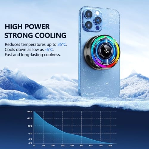Mag-Safe Phone Cooler - Ultra-Fast Cooling RGB Light