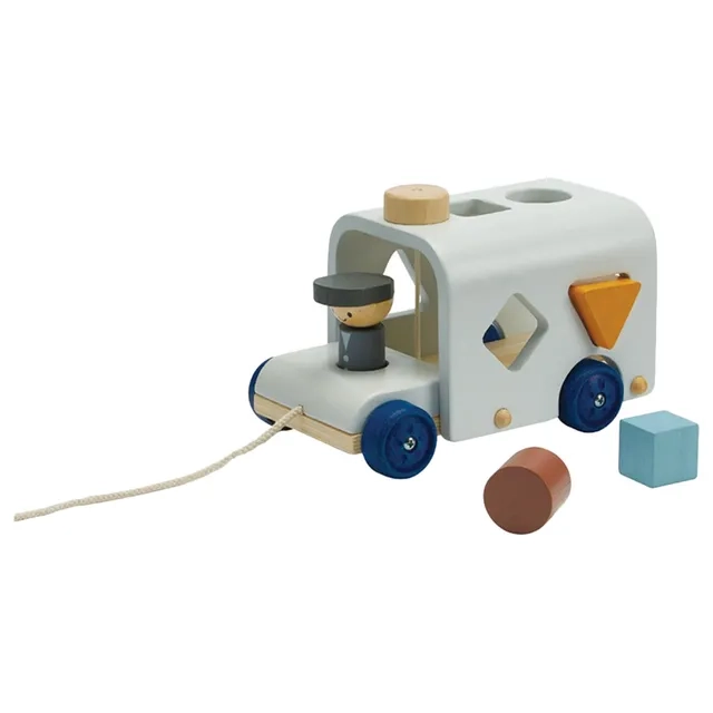 PlanToys Wooden Sorting Bus - Suitable for 12 months and above