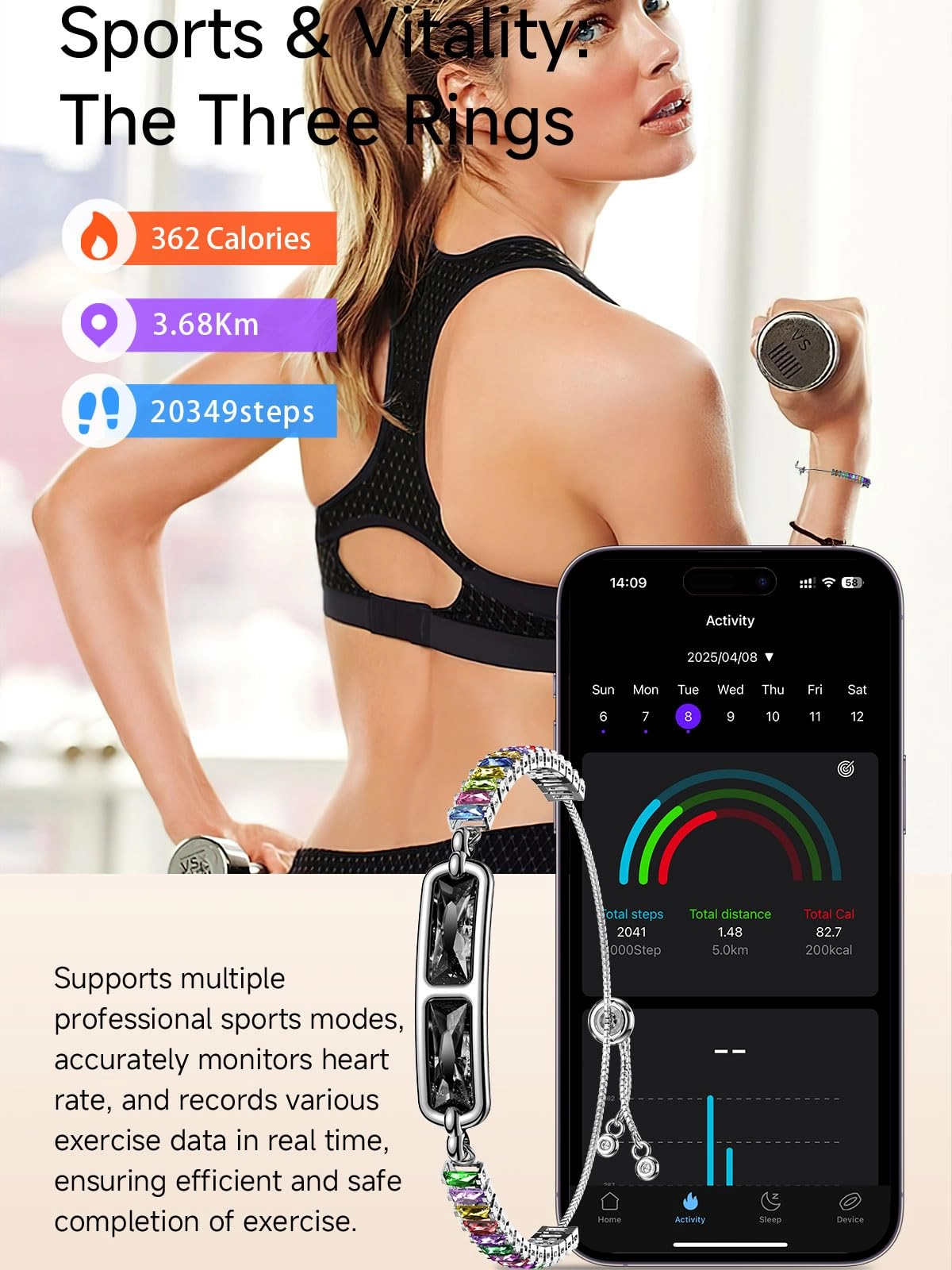 Smart Bracelet - Activity Tracker Heart Rate Sleep Tracker