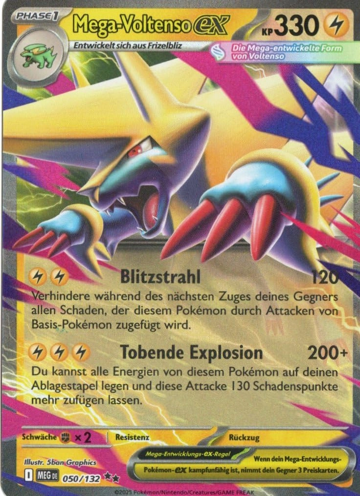MZTCG (Near Mint) Mega Voltenso EX MEG 050 - German