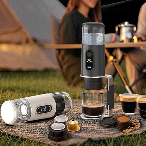 Portable Travel Coffee Maker - 80ml capsules and coffee powder