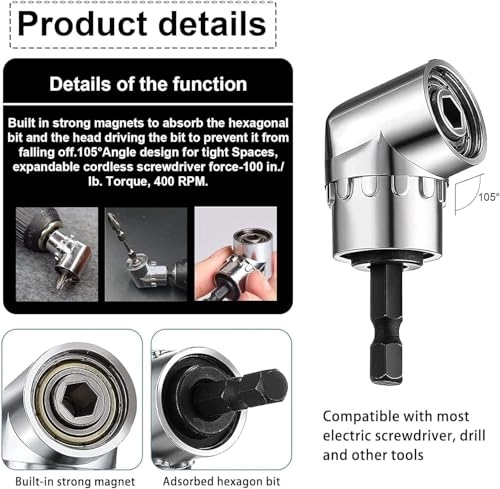 Right Angle Drill Adapter - 2-Piece Set 105 Degree