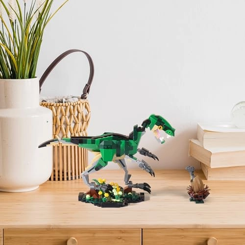 Velociraptor Dinosaur Building Set (DWA028) - 437PCS Blue