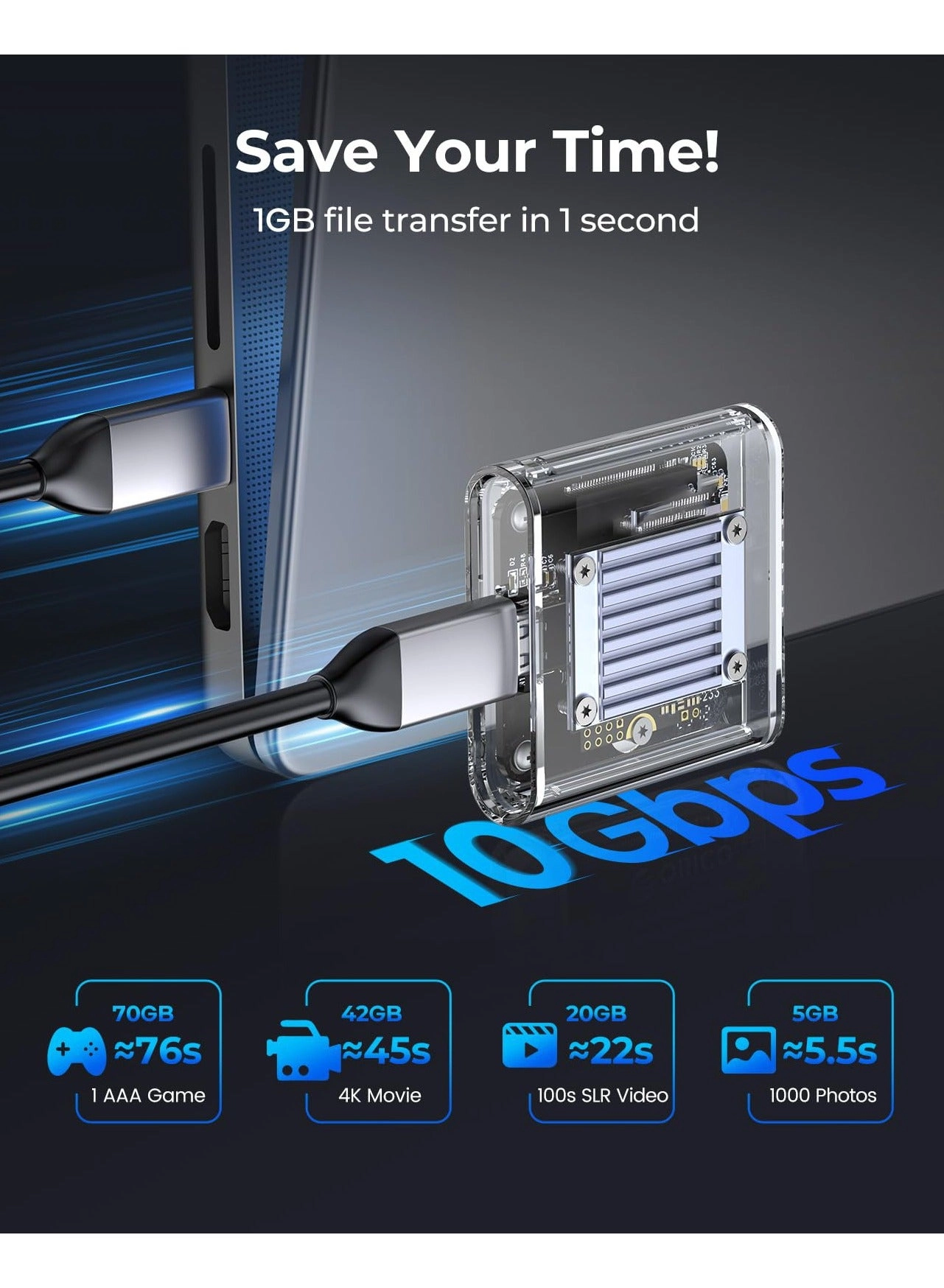 M.2 2230 NVMe SSD Enclosure - USB 3.2 Gen2