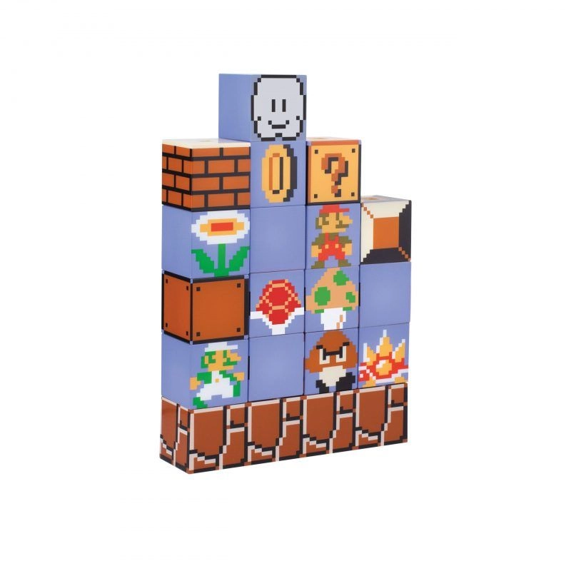 Paladone Super Mario Bros Build A Level Light - 16 separate double-sided conductive light-up blocks