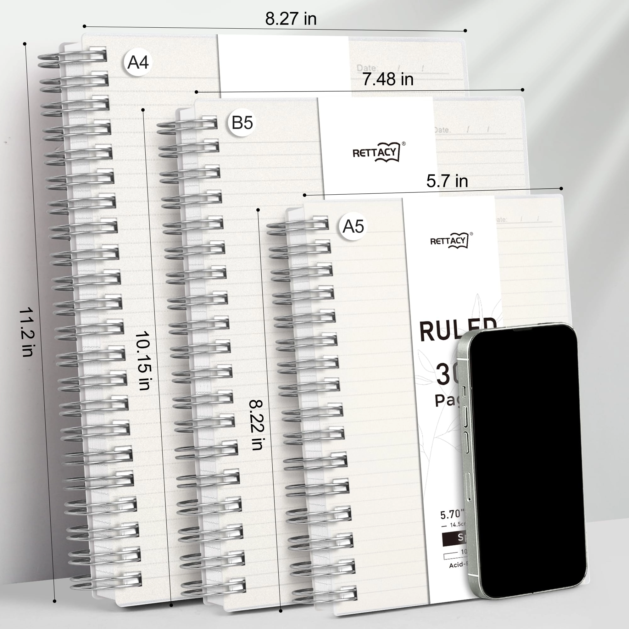 Wirebound Notebook B5 Spiral - Lined 300 Pages