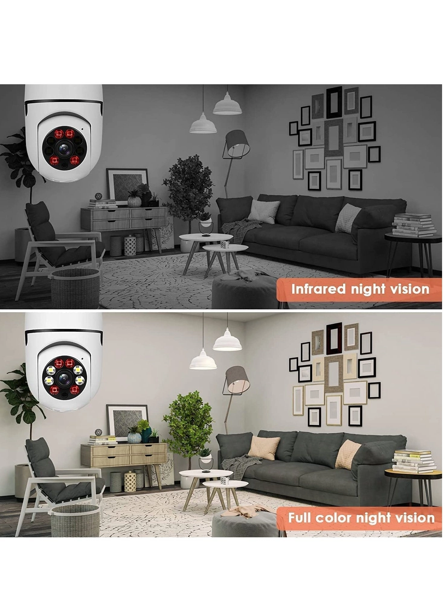 Wireless Light Bulb Camera 1080p Bundle