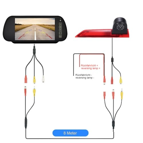 Car Rear view Camera - Night vision 628*586 pixels + Rear View Mirror - 7" LCD