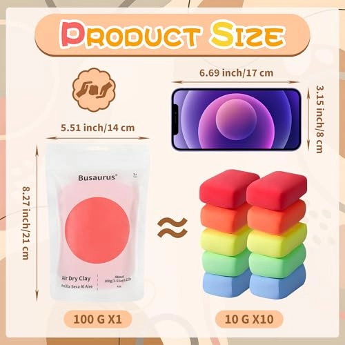 Air Dry Modeling Clay - Polyvinyl Chloride 99g 10pcs