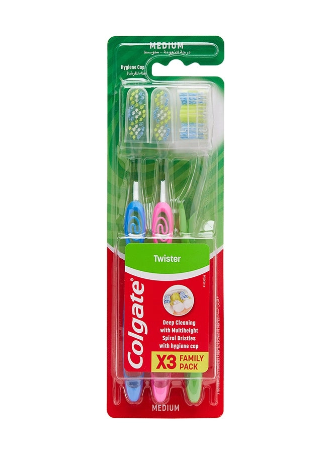 Twister Deep Cleaning Manual Toothbrush 3-Piece Pack