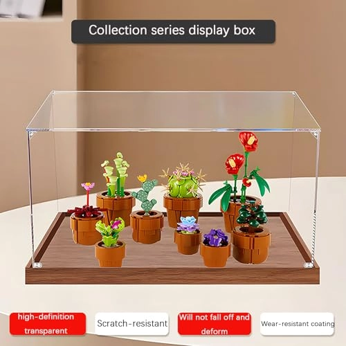 Acrylic Display Case - 15.74x7.87x7.87inches Wooden Base
