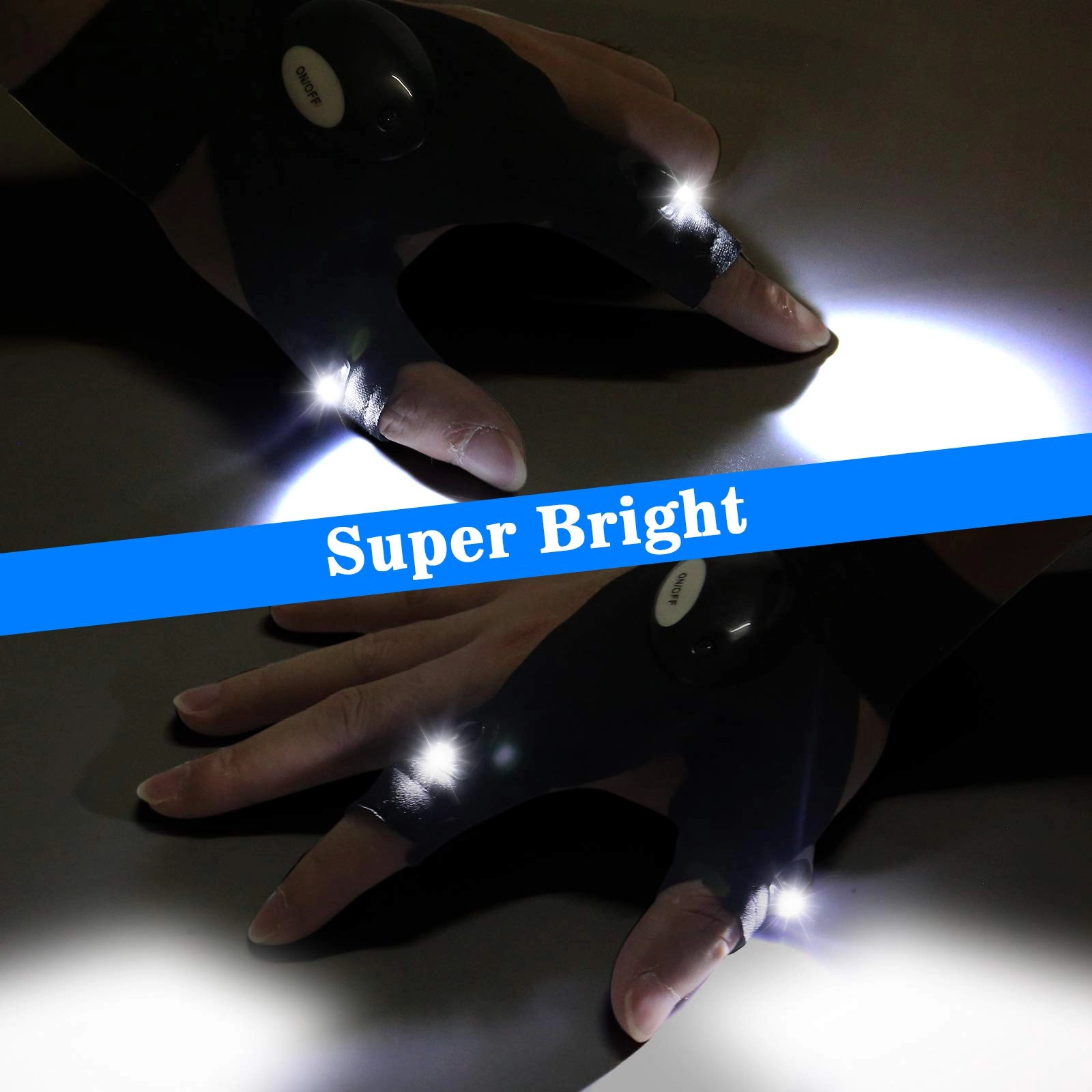Flashlight Gloves - Black 50lm