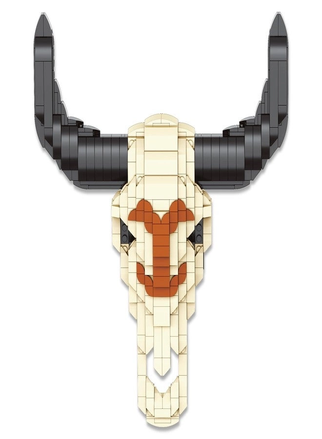 Yellowstone TV Show Cow Steer Skull Brick Building Set - 563 pcs