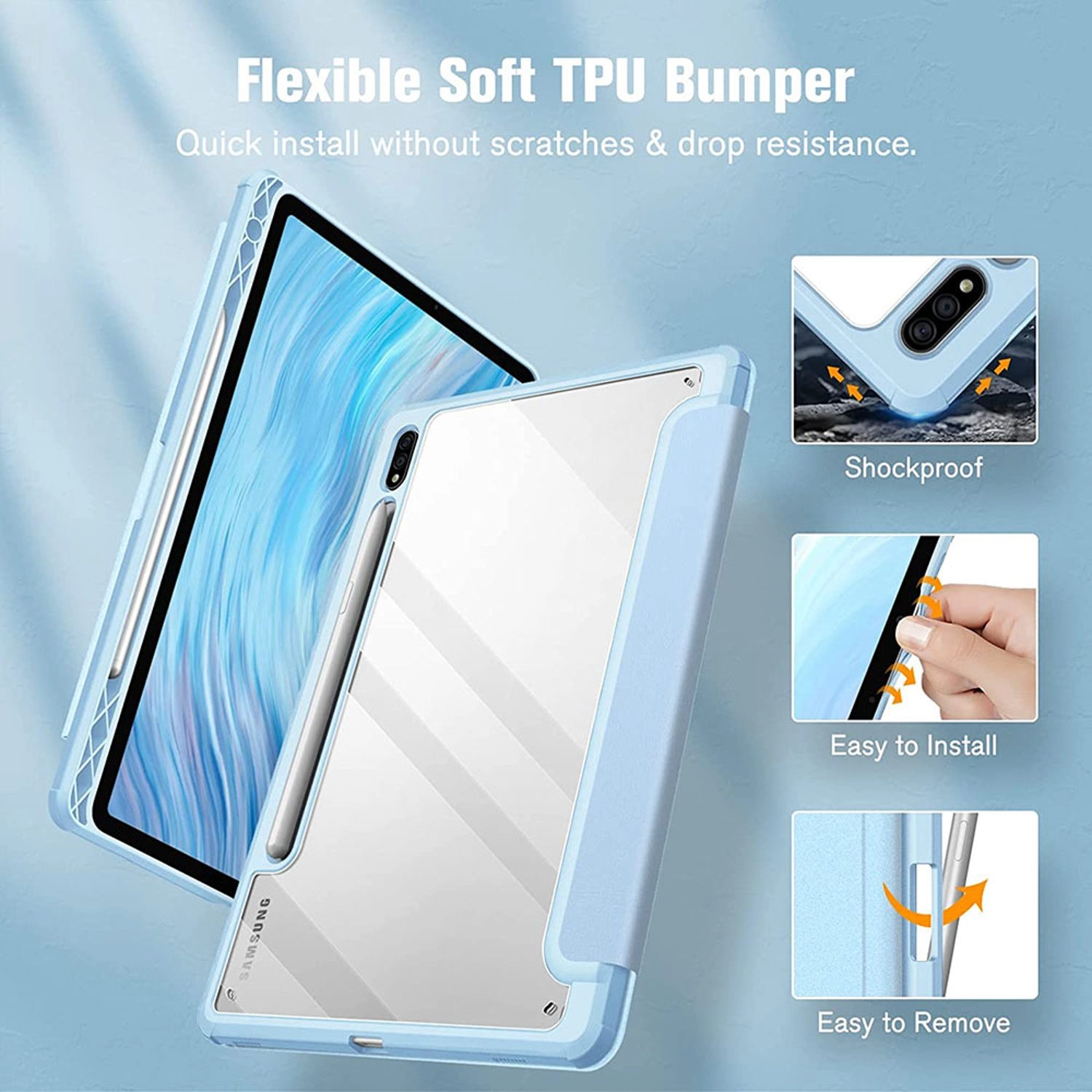 Magnetic Case with Screen Protector for Samsung Galaxy Tab S8 11-inch