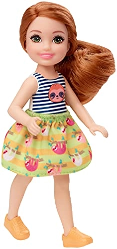 CHELSEA DOLL - Plastic red hair sloth graphic Ages 3+