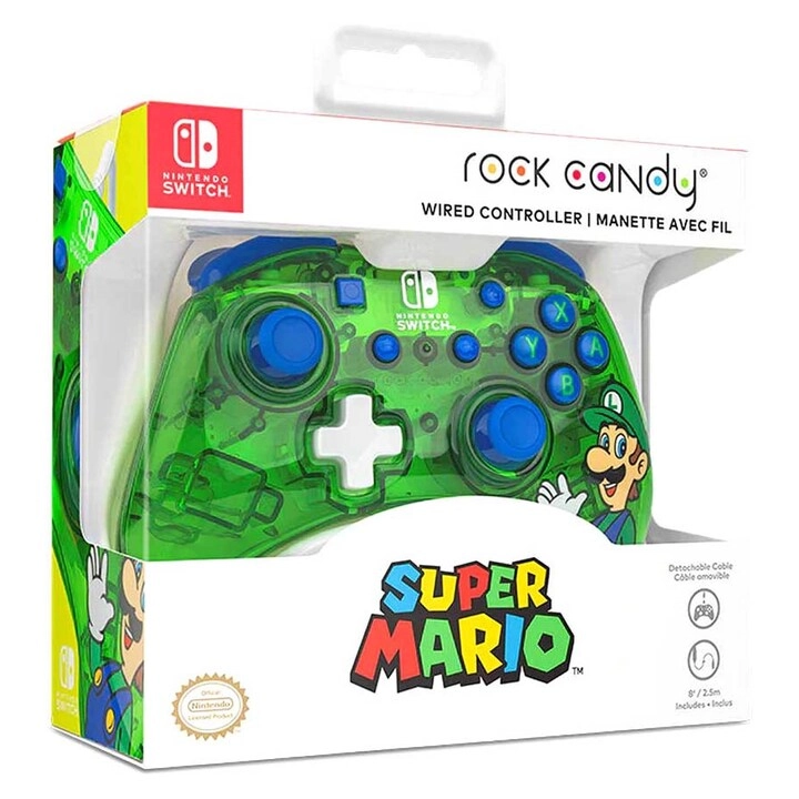 Rock Candy Wired Controller - Luigi Lime Nintendo Switch