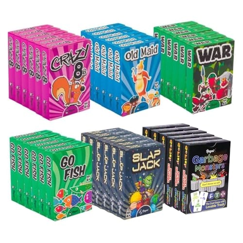 Old Maid + Go Fish + Slapjack + Crazy 8's + War + Silly Monster Memory Match