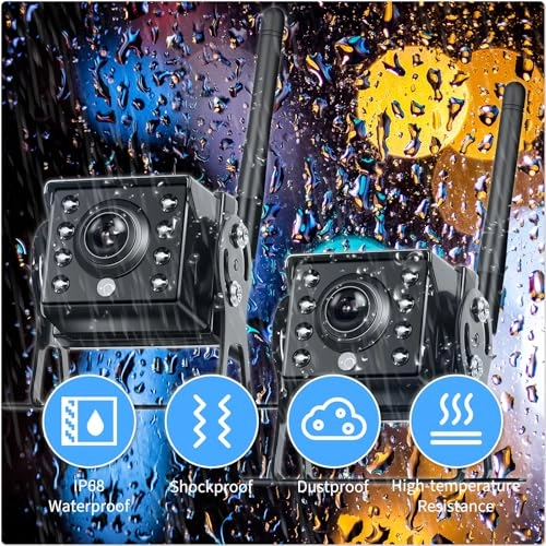 7 Inch TFT LCD Monitor - Wireless + Rear View Camera - Night vision 720P