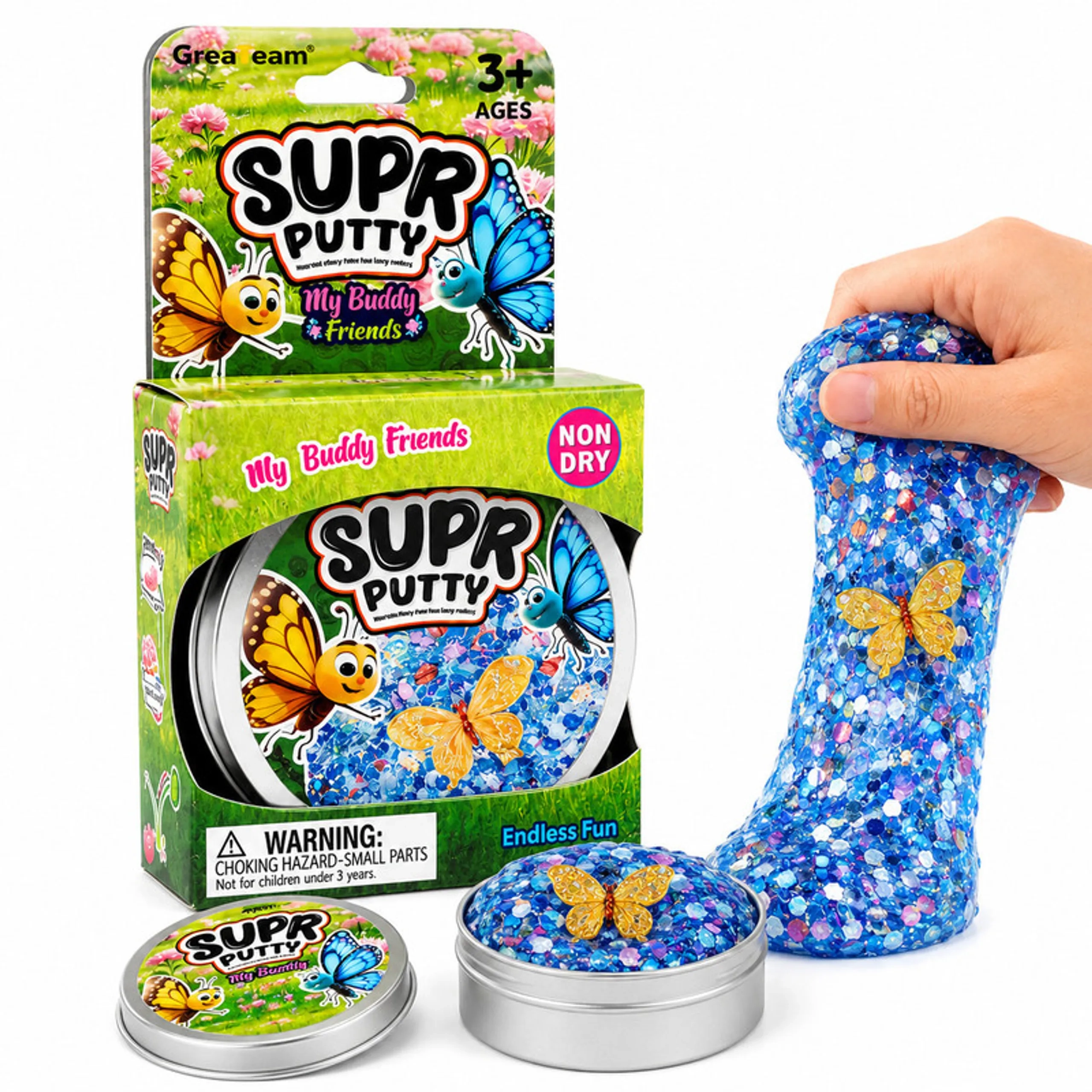 GreaTeam Super Putty Butterfly Slime - 3+ years