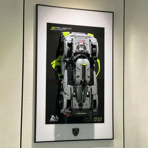 Display Wall Mount for LEGO 42156 Peugeoot Hybrrid Hyperccar Model - acrylic 2mm/3mm thickness