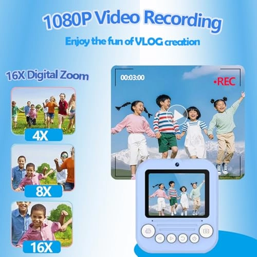 Kids Digital Camera With Instant Print - 48MP 1080P