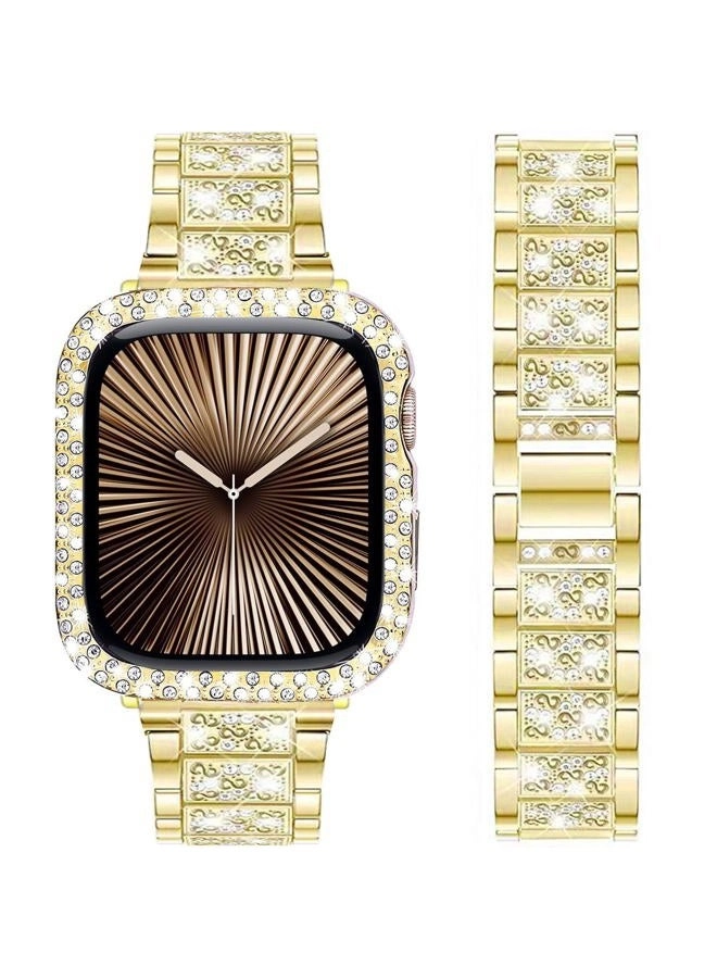 Bling Rhinestone Diamond Metal Strap 45mm Alloy