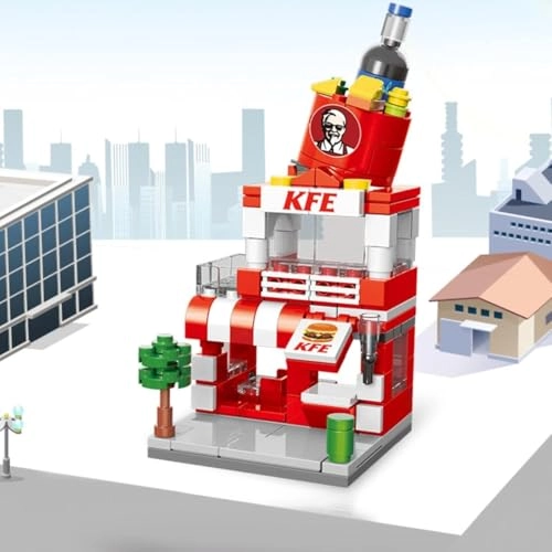Mini City Shop Street View Building Blocks - 167pcs Fast Food Restaurant