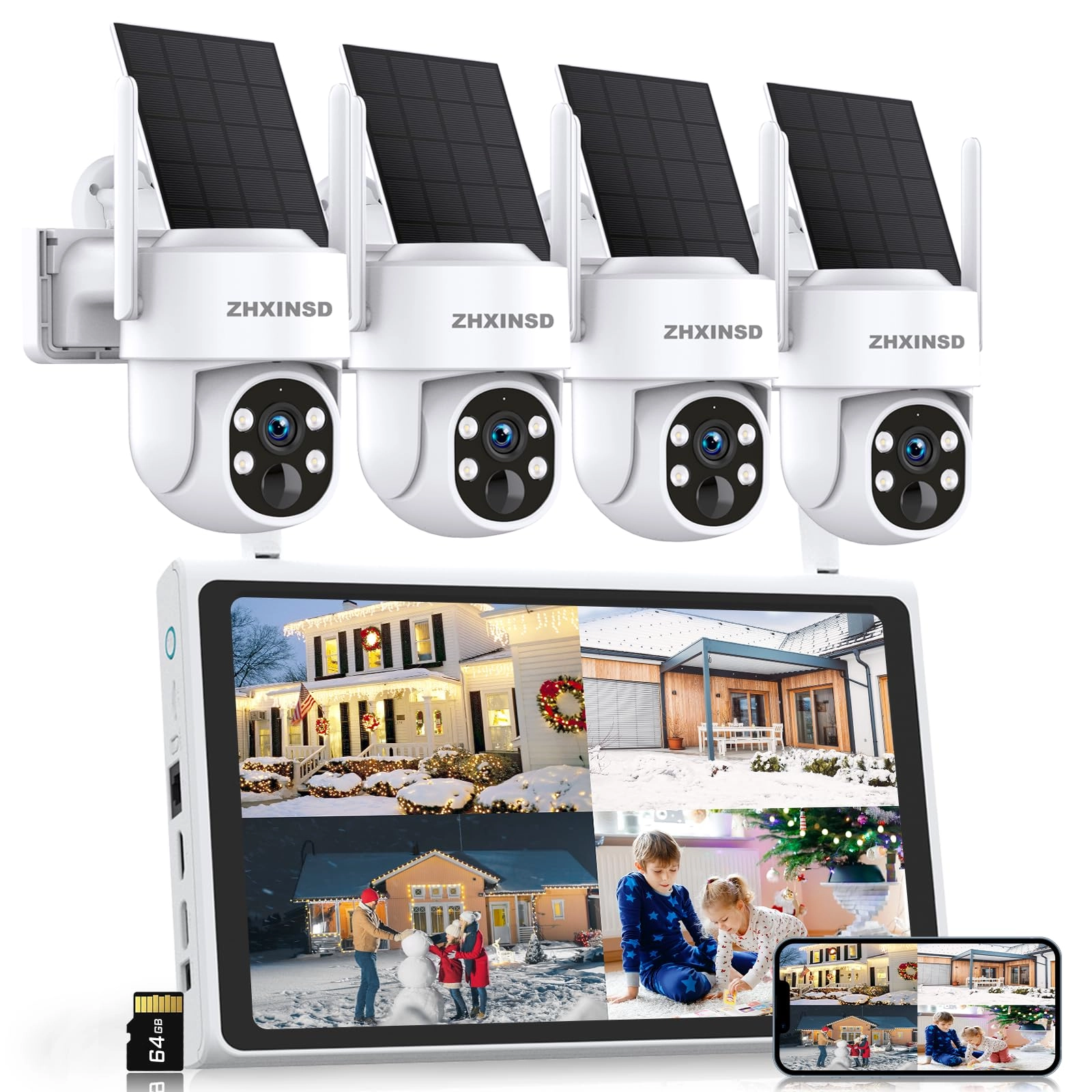 Solar Powered Security Camera System 2K