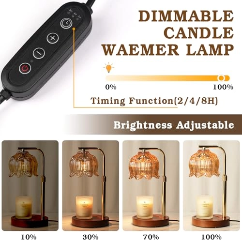 Candle Warmer Lamp - Height Adjustable Timer 2 Bulbs