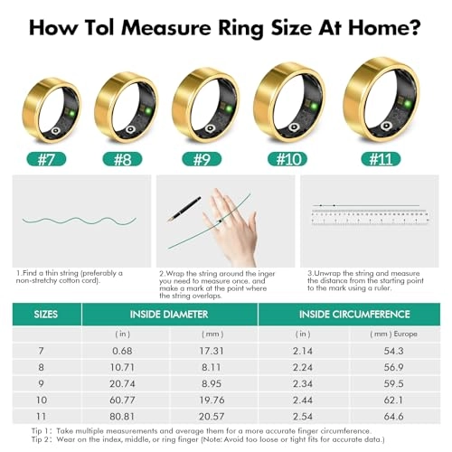 Smart Ring - Fitness Tracker Sleep Monitoring 10-Day Battery Life