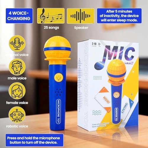 Real Mic Karaoke Party Game - Ages 8+ 130 word cards