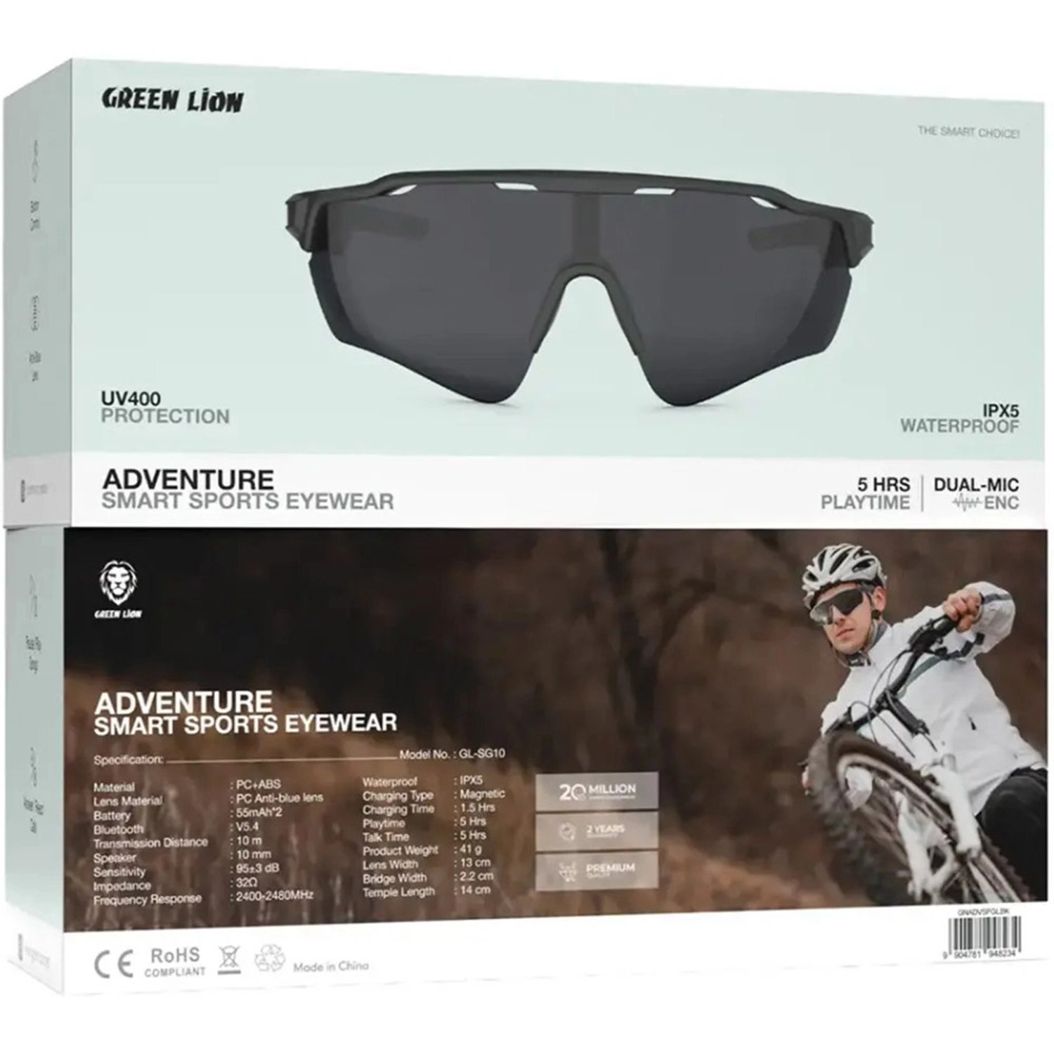 Adventure Smart Sports Eyewear - White Bluetooth 5.4