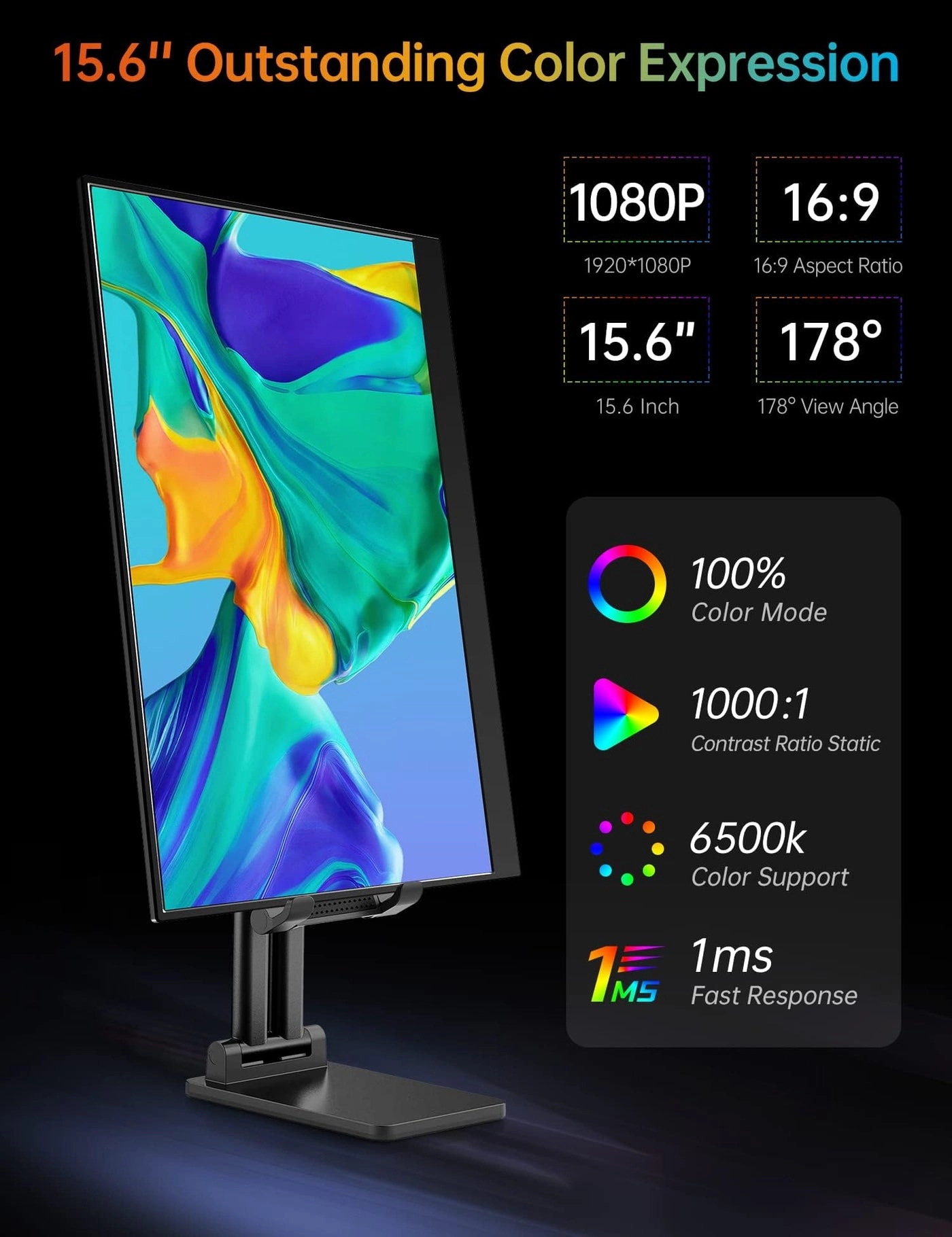Portable-Monitor-for-Lapto - 1080P FHD 15.6''