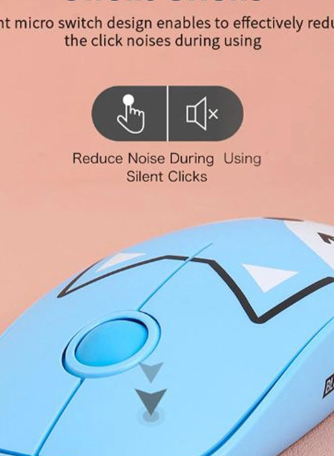 Cartoon Style Ergonomic Mouse with Mouse Mat - Wireless