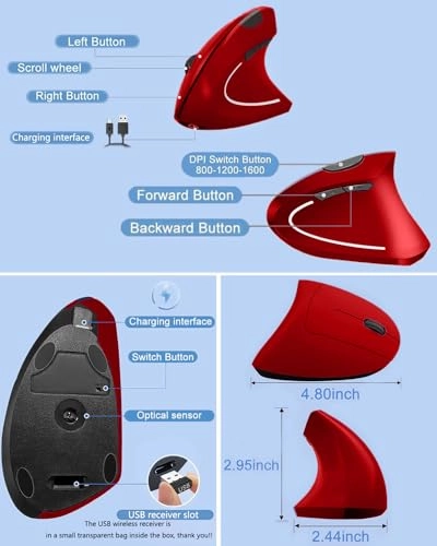Ergonomic Vertical Mouse - USB