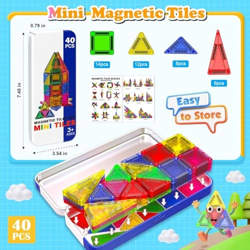 Mini Magnetic Tiles - Magnetic Tiles 40 pcs