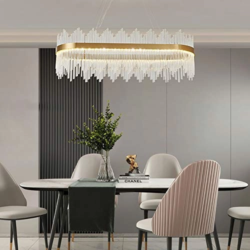 Semi Flush LED - Titanium gold three-color light 60cm