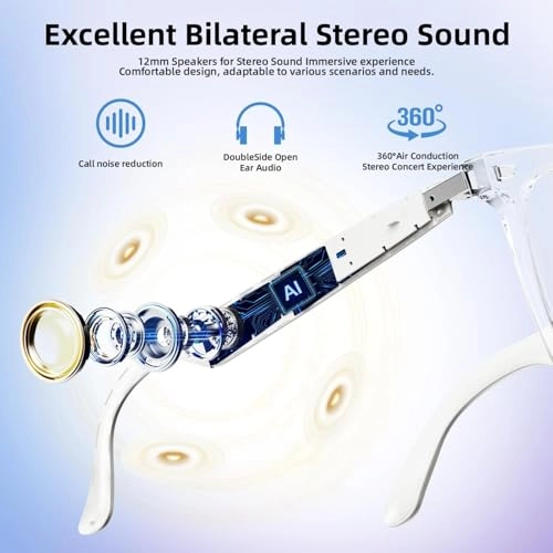 Ai Smart Glasses - ChatGPT AI Real-Time Translation 110+ Languages Bluetooth 5.3