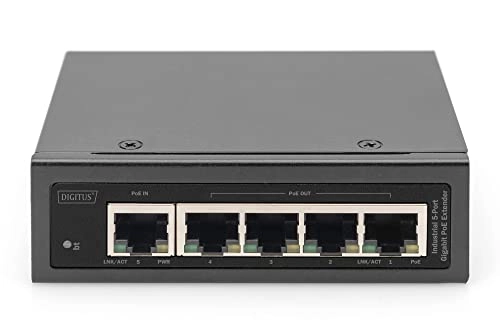Industrial Gigabit PoE Expander - 5x RJ45 10/100/1000M IEEE802.3bt