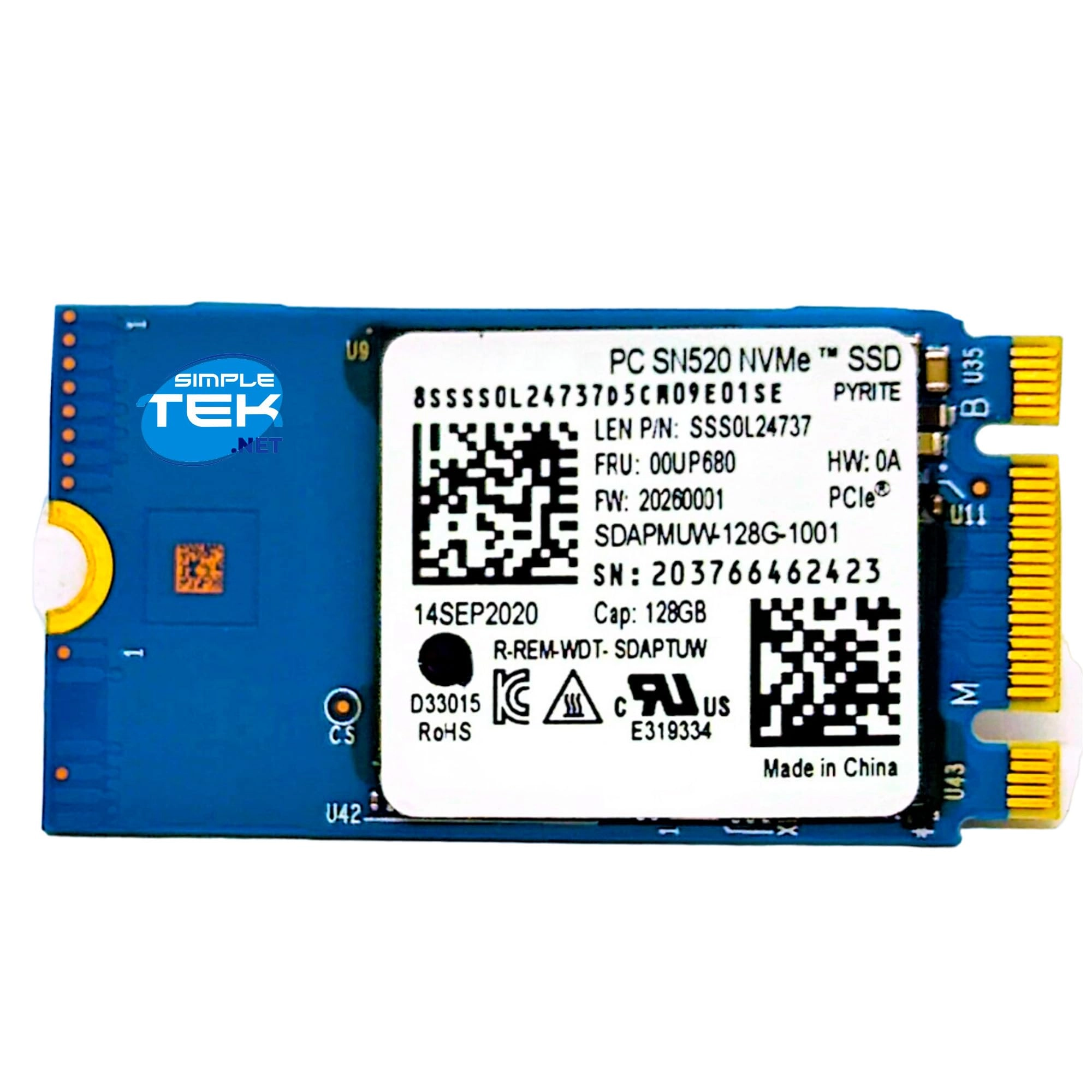 SIMPLETEK (Refurbished) SIM - ART - 18152 - 128GB M.2 2242