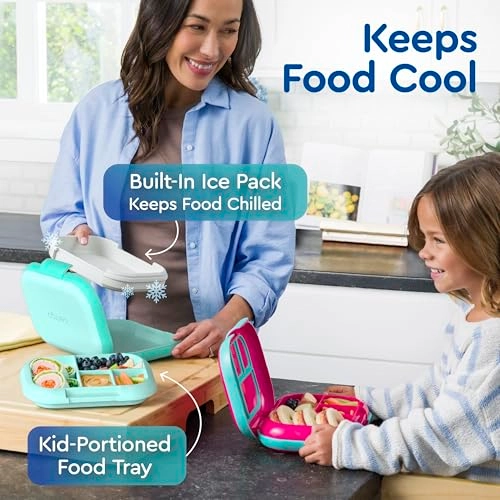 Kids Chill Lunch Box - Green four compartments