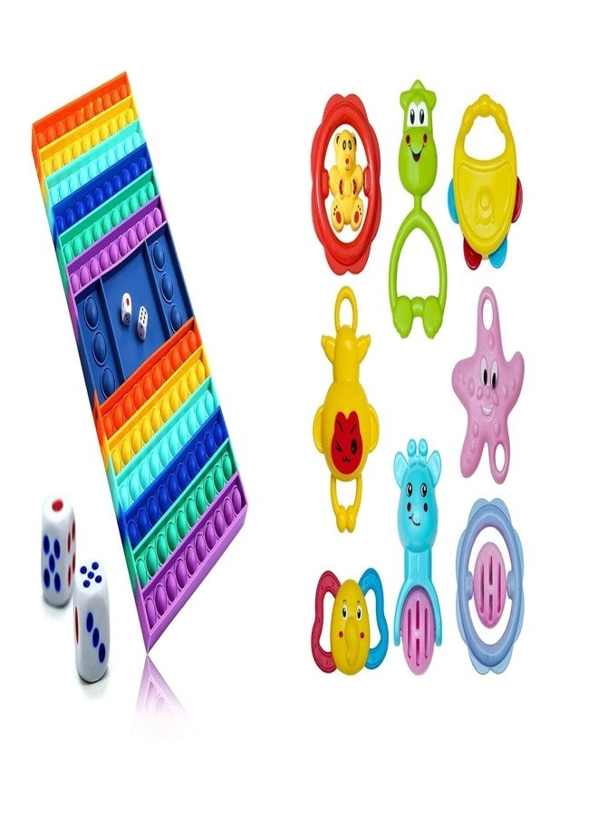 Khelo Toys Bubble Ludo + Rattle Toy - 8 pieces