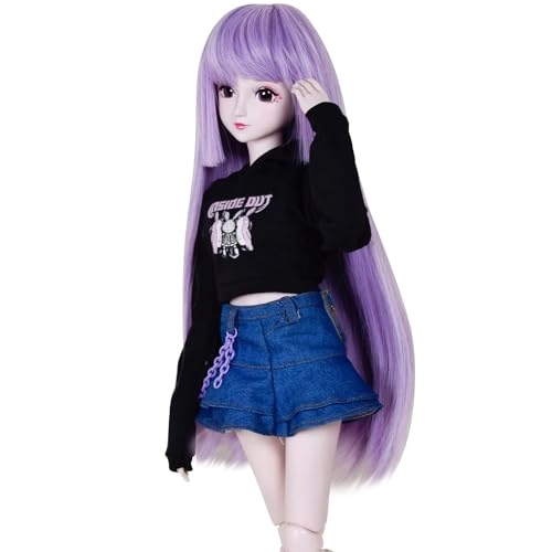 Ball Jointed BJD Doll - 56cm Plastic Purple