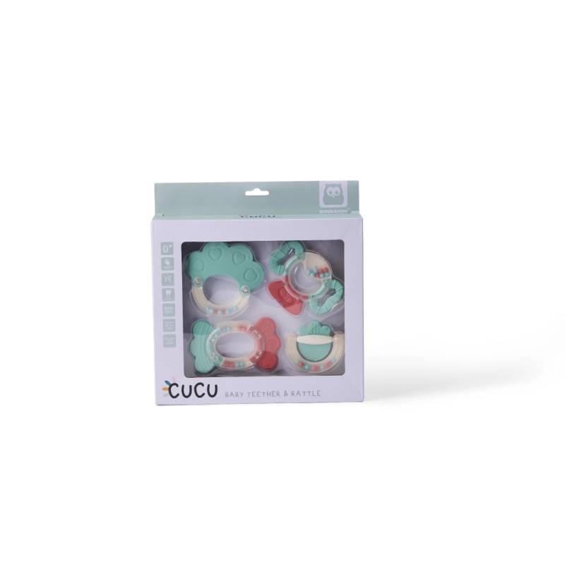 Silicone Baby Teether And Rattle Set