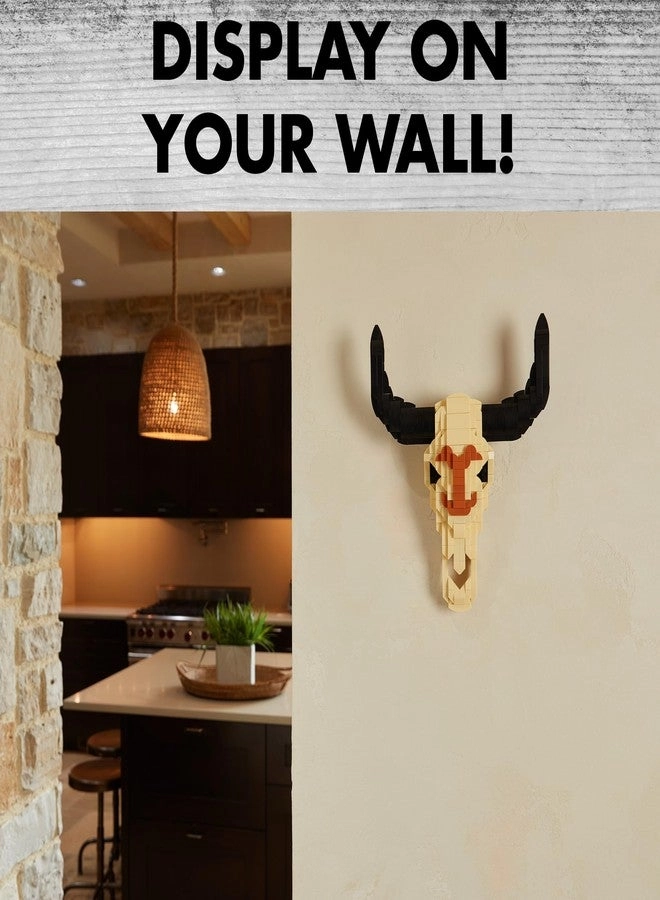 Yellowstone TV Show Cow Steer Skull Brick Building Set - 563 pcs