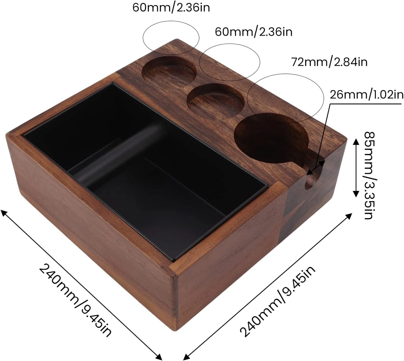 Coffee Tamper Holder - 4 in 1 Espresso Knock Box
